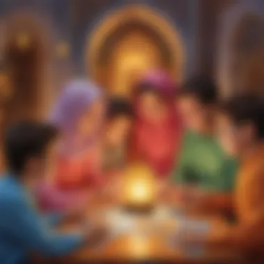 Engagement of Children with Personalized Ramadan Cards Children engaging with personalized Ramadan cards