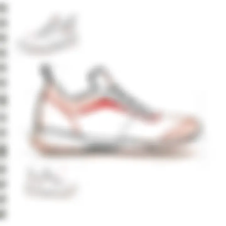 Detailed sketch of a shoe design template in progress