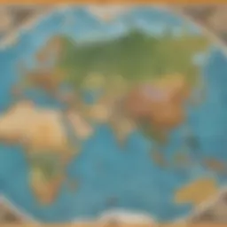 Illustration of a world map with intricate details