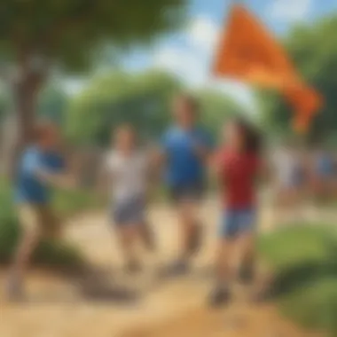 Capture the Flag Adventure Group of children engaged in a game of capture the flag