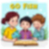 Children playing the Go Fish sight word game with enthusiasm.