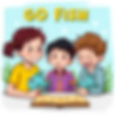 Children playing the Go Fish sight word game with enthusiasm.