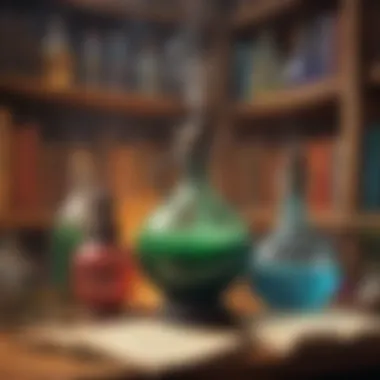 Magic spells and potions illustration