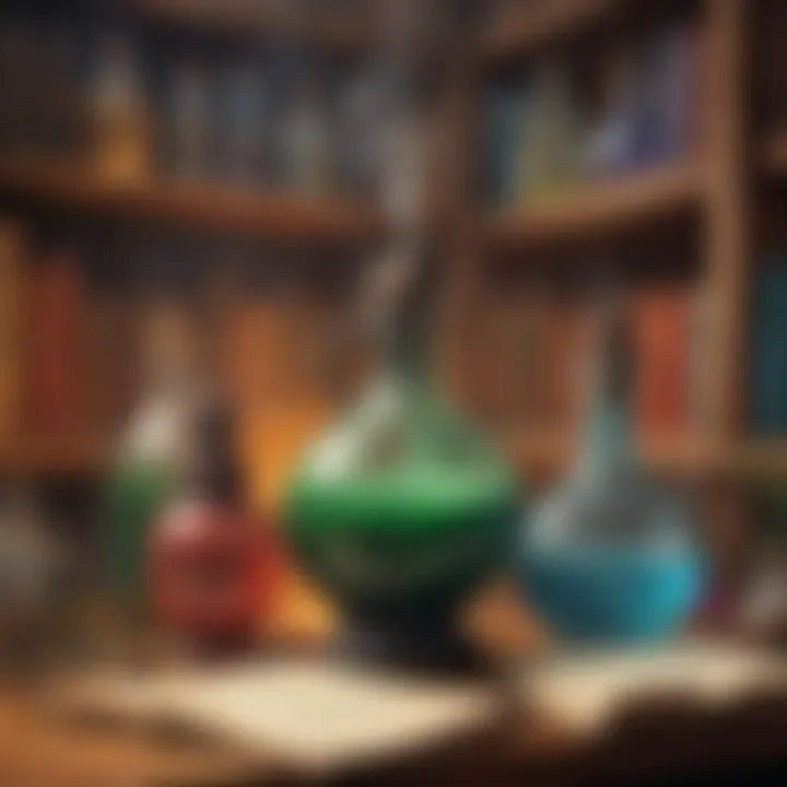 Magic spells and potions illustration