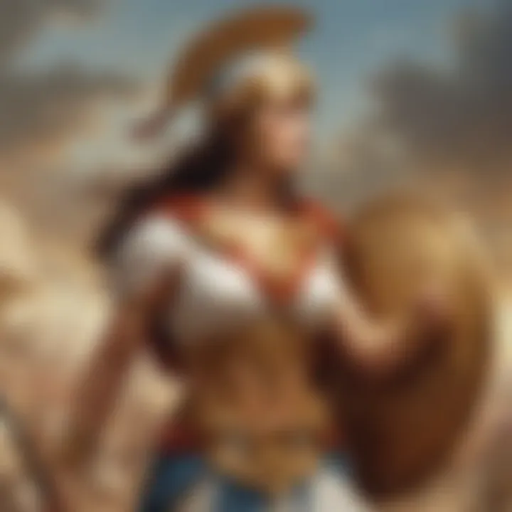 Athena, the goddess of wisdom, in battle attire