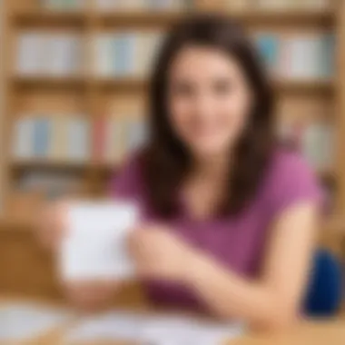 Educational Use of Flash Cards An educator demonstrating the use of Greek language flash cards in a classroom setting.