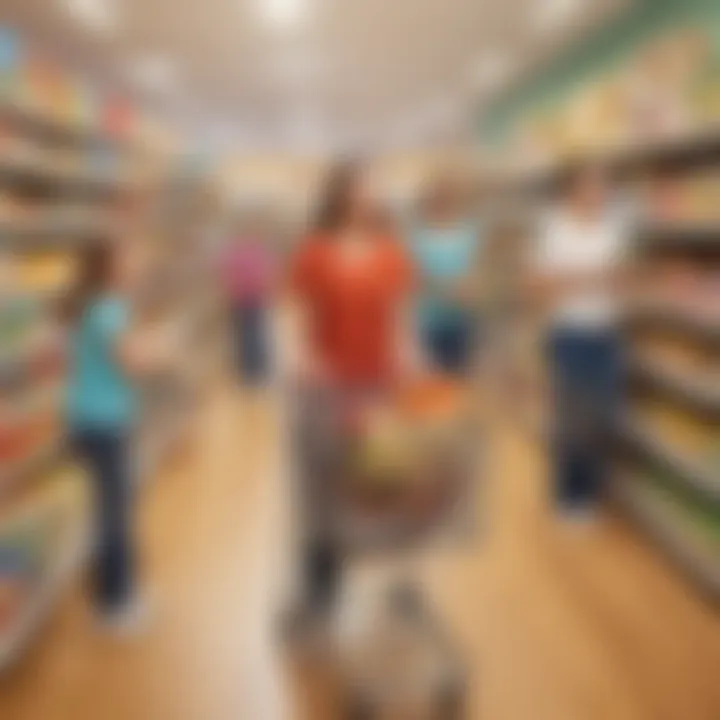 Parents and educators facilitating grocery shopping activities