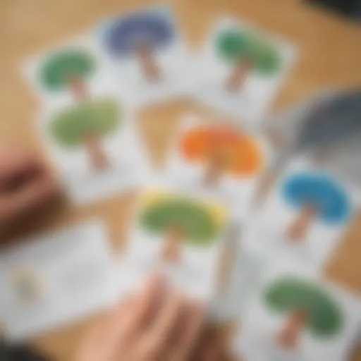 Illustration of growth mindset conversation cards in a classroom setting