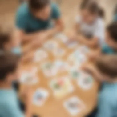 Children engaging in discussion using conversation cards