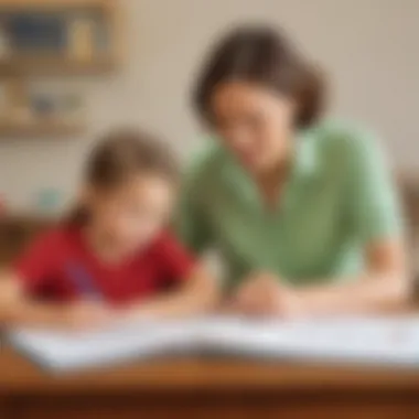 Parental Guidance in Handwriting Development A parent assisting a child with handwriting exercises