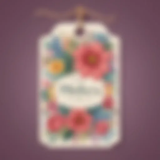 Creative Mother's Day tag with floral design