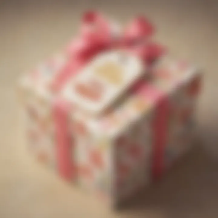 Decorative gift box with Mother's Day tag attached