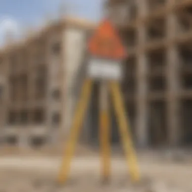 Illustration depicting height limit sign on a construction site