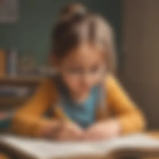 Illustration of a young child engrossed in reading high frequency words