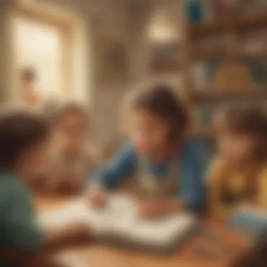 An inspiring scene showing children learning values through storytelling.