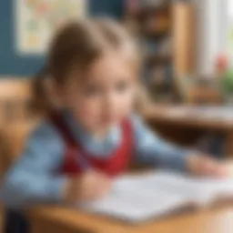 Child engrossed in phonics lesson