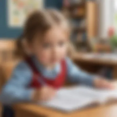 Child engrossed in phonics lesson