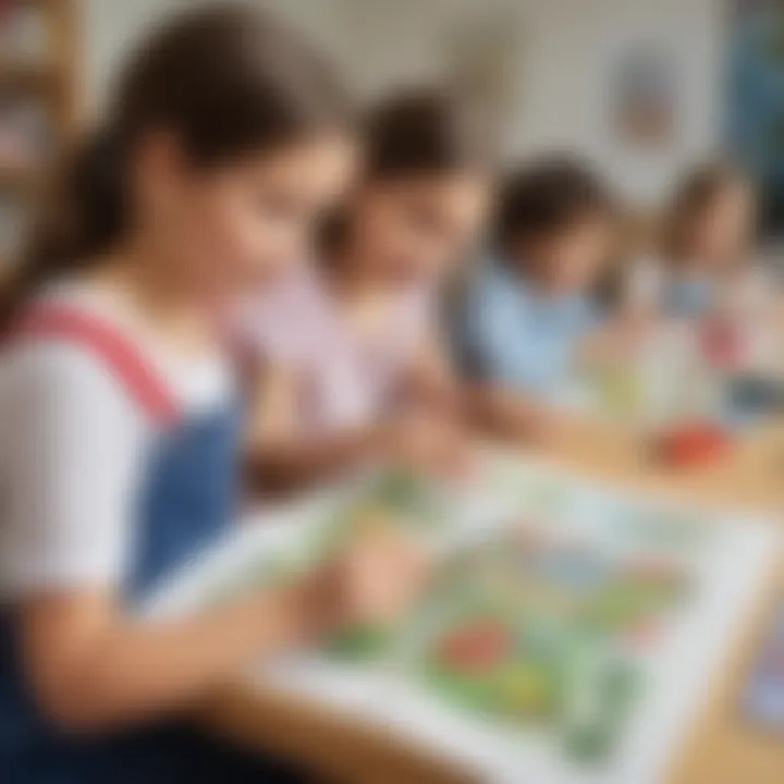 Creative art activity related to French language learning