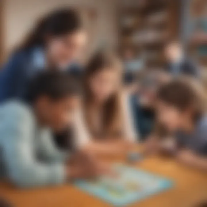Young learners enjoying an interactive digital French game