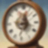 Illustration of a mouse climbing a clock