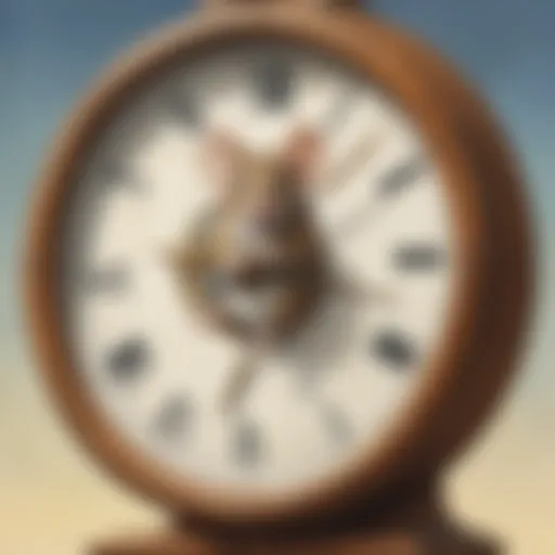 Illustration of a mouse climbing a clock