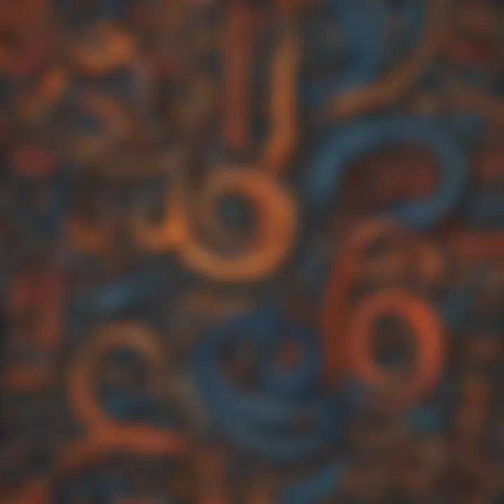 Intricate calligraphy of various punctuation symbols