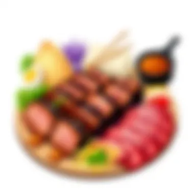 Delicious spread of Jeju's famous black pork barbecue