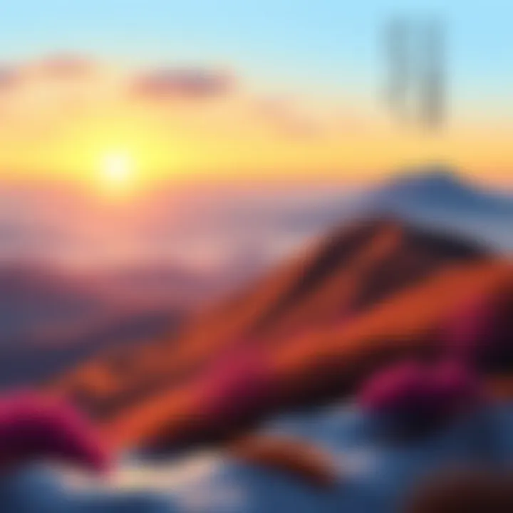 Scenic view of Seongsan Ilchulbong Peak at sunrise