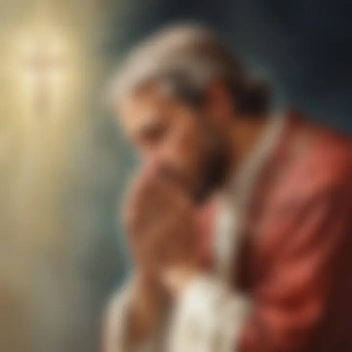 Illustration depicting prayer as a vital aspect of Christian belief