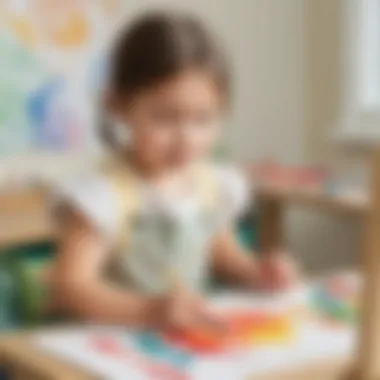 Young child engaged in painting activity