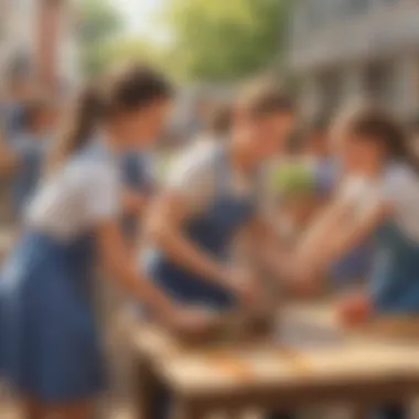 Children engaging in a community service project