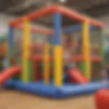 Children engaging in imaginative play on large soft play structures