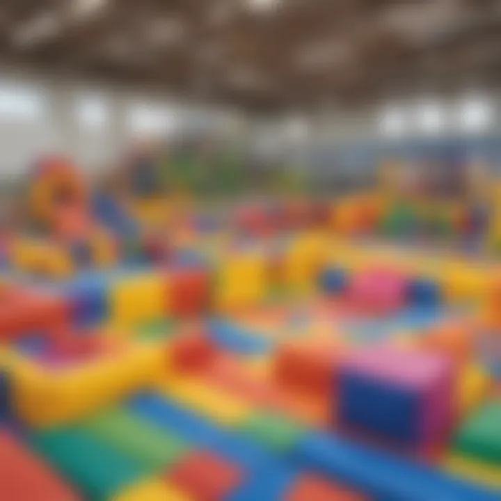 Various types of large soft play equipment designed for developmental benefits