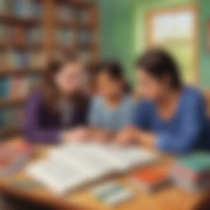 Illustration of books and materials used in literacy circles