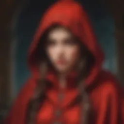 Enigmatic Enchantress in Red Cloak