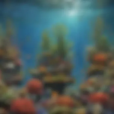 Ecological Importance of Marine Plants An illustration depicting the ecological roles of marine plants.