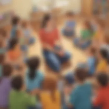Teacher engaging with students in a circle
