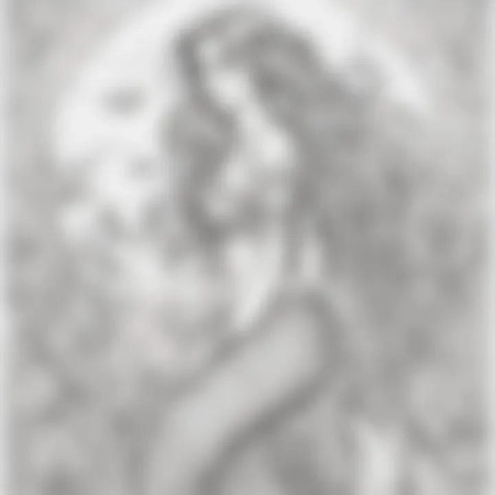 A collection of mermaid colouring sheets showcasing various designs.