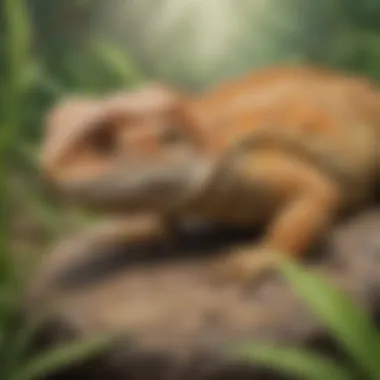 Bearded Dragon hunting for prey using its keen senses