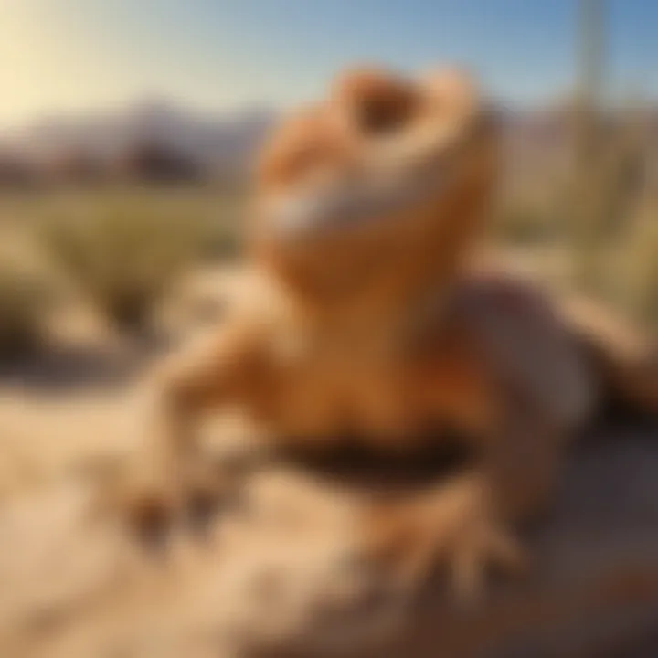 Majestic Bearded Dragon basking in the desert sun