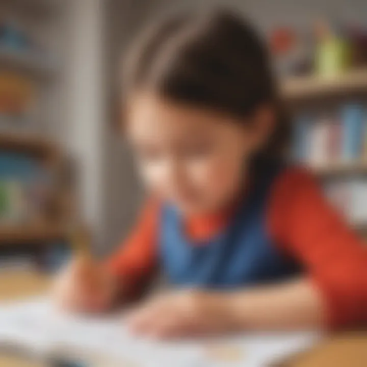 Illustration of a child engaging in phonics activities