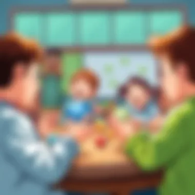 Engaging children playing bingo in a classroom