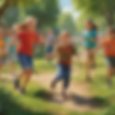Dynamic Outdoor Play for Children Kids enjoying a physically active game outdoors