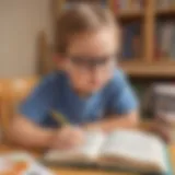 Illustration depicting a child engrossed in phonics learning