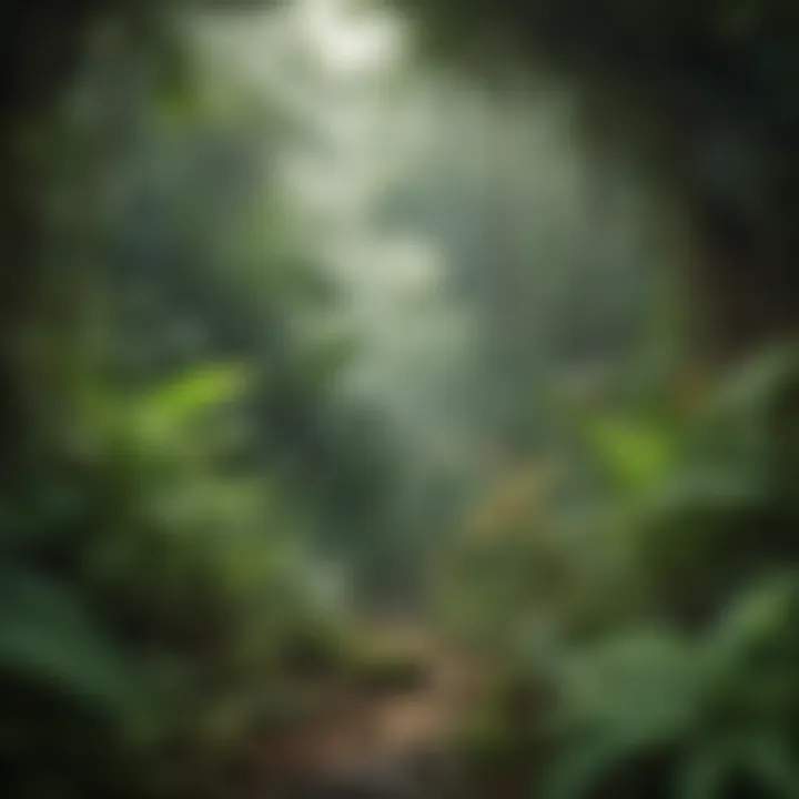 Layered vegetation showcasing different plant species