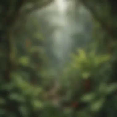 Close-up of unique plant adaptations in the rainforest