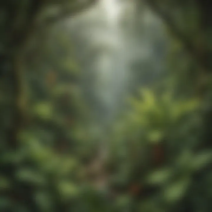 Close-up of unique plant adaptations in the rainforest