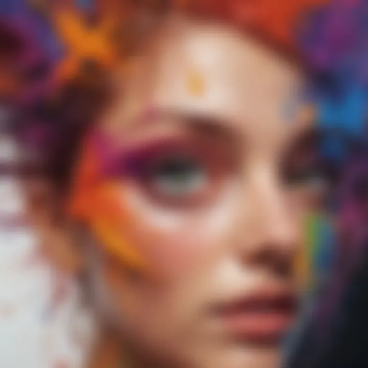 Artistic visualization of expression as colorful paint splatters