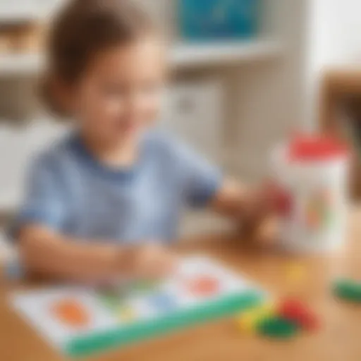 Preschooler Engaged in Fine Motor Skills Activity