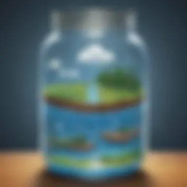 Illustration showcasing the water cycle concept in rain in a jar activity